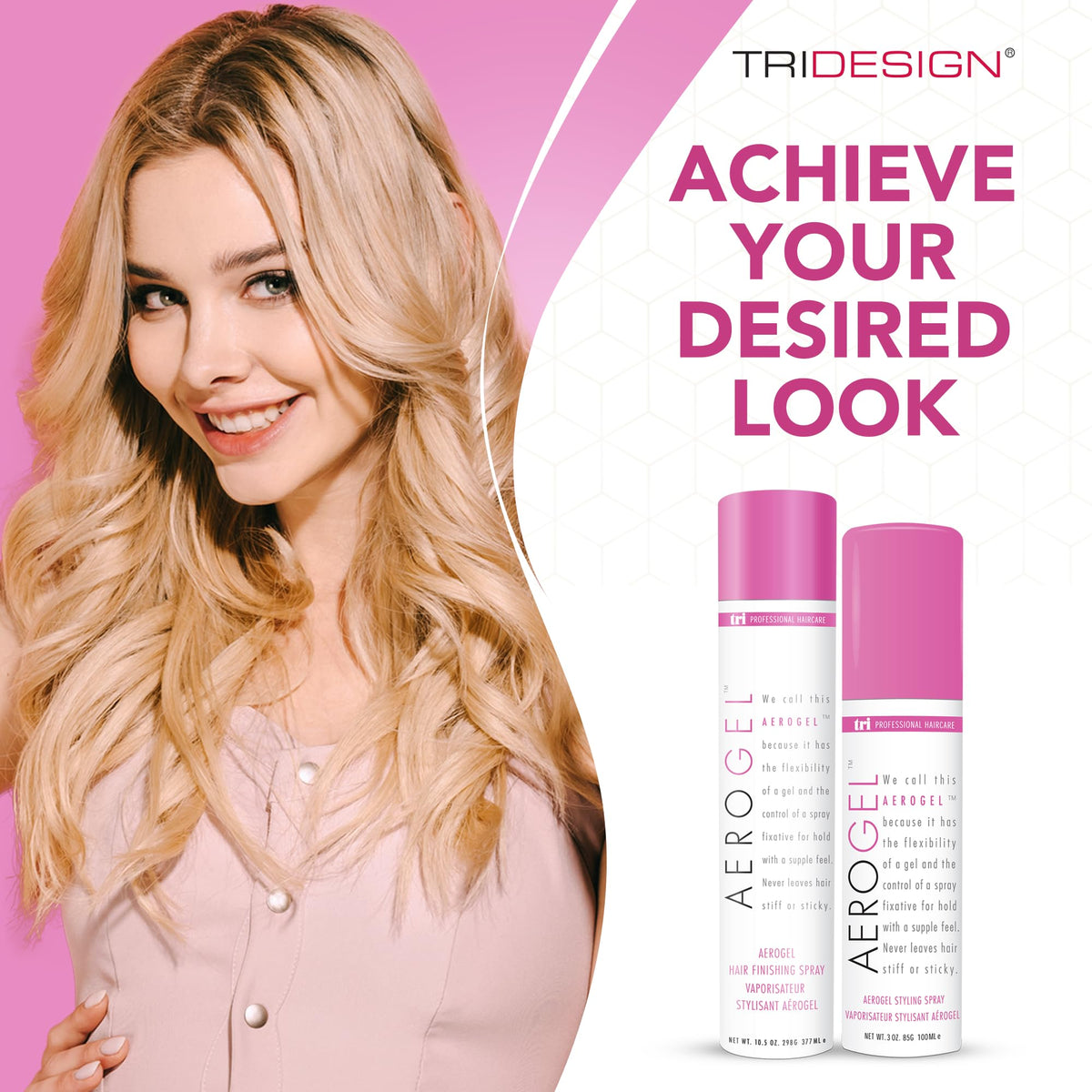 TRIDESIGN Aerogel Strong Hold Volumizing Hair Spray 3oz nozzle close-up