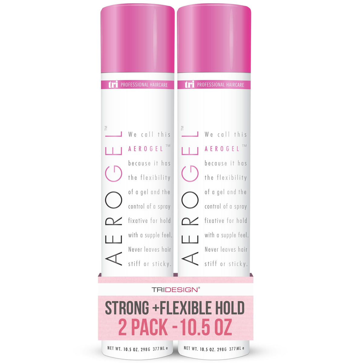 TRIDESIGN Aerogel Strong Hold Volumizing Hair Spray front view, 10.5 oz