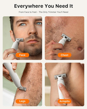 Trimcoo Electric Body Hair Trimmer with magnetic snap blade system