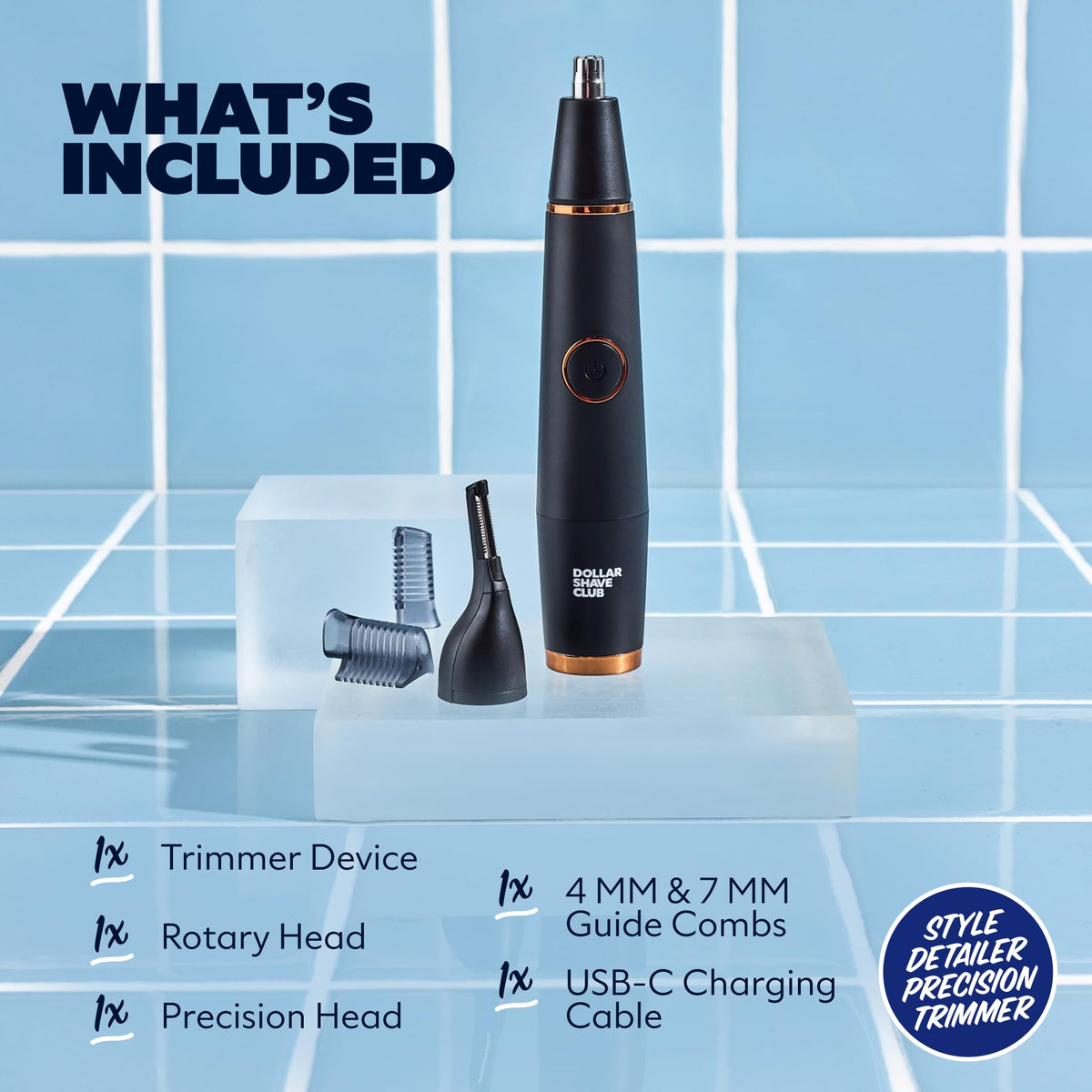 Trimmer device with rotary head and detailer head