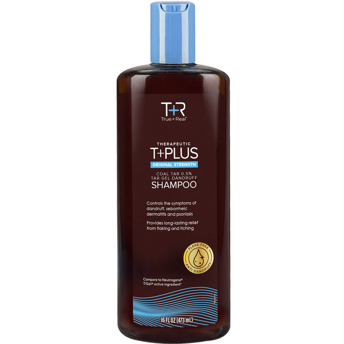 True+Real Coal Tar Anti-Dandruff Shampoo 16 oz front view