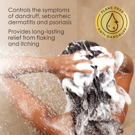 True+Real Coal Tar Anti-Dandruff Shampoo next to hair care products