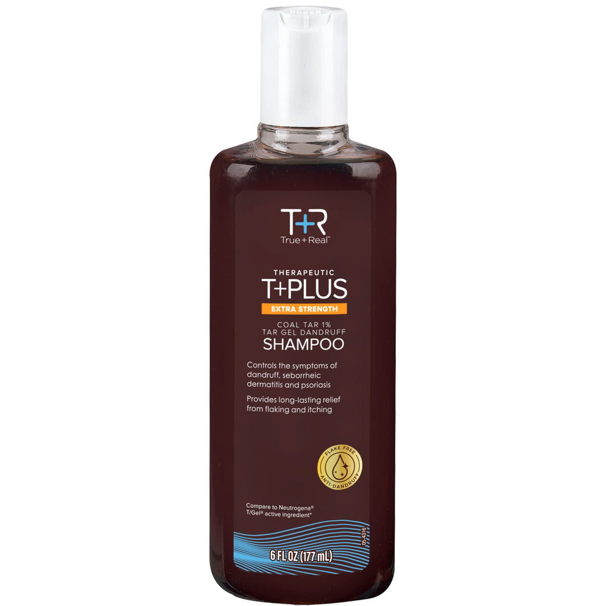 True+Real Coal Tar Therapeutic Tar Gel Anti-Dandruff Shampoo 6 oz bottle front view