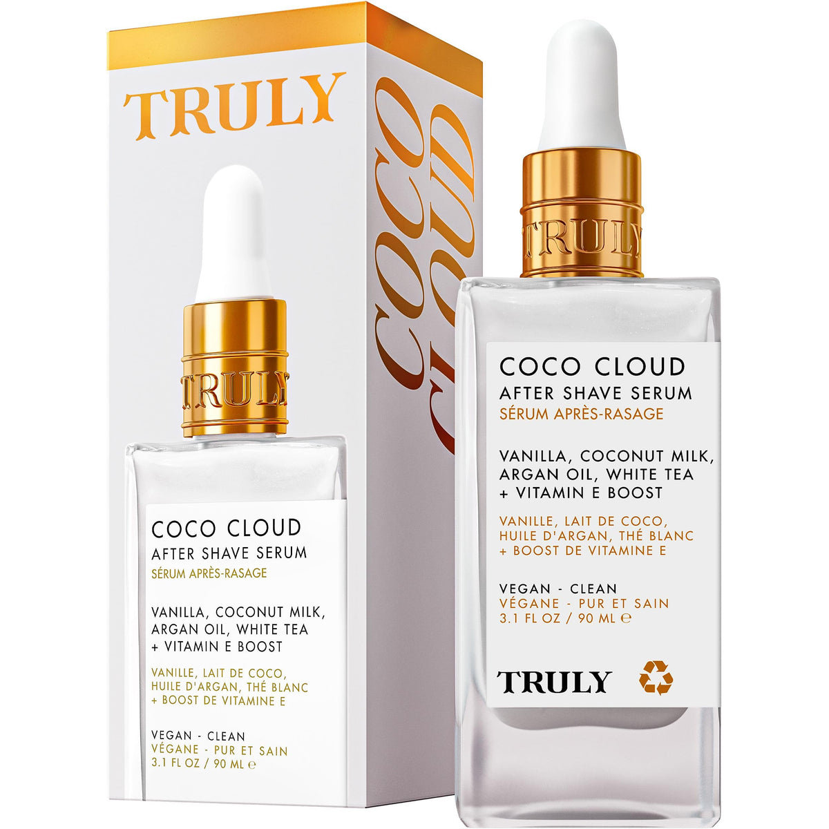 Truly Coco Cloud After Shave Serum front view with creamy texture