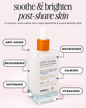 Truly Coco Cloud After Shave Serum Jumbo bottle side view