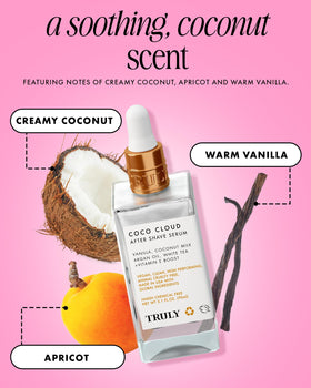 Truly Coco Cloud After Shave Serum Jumbo packaging display
