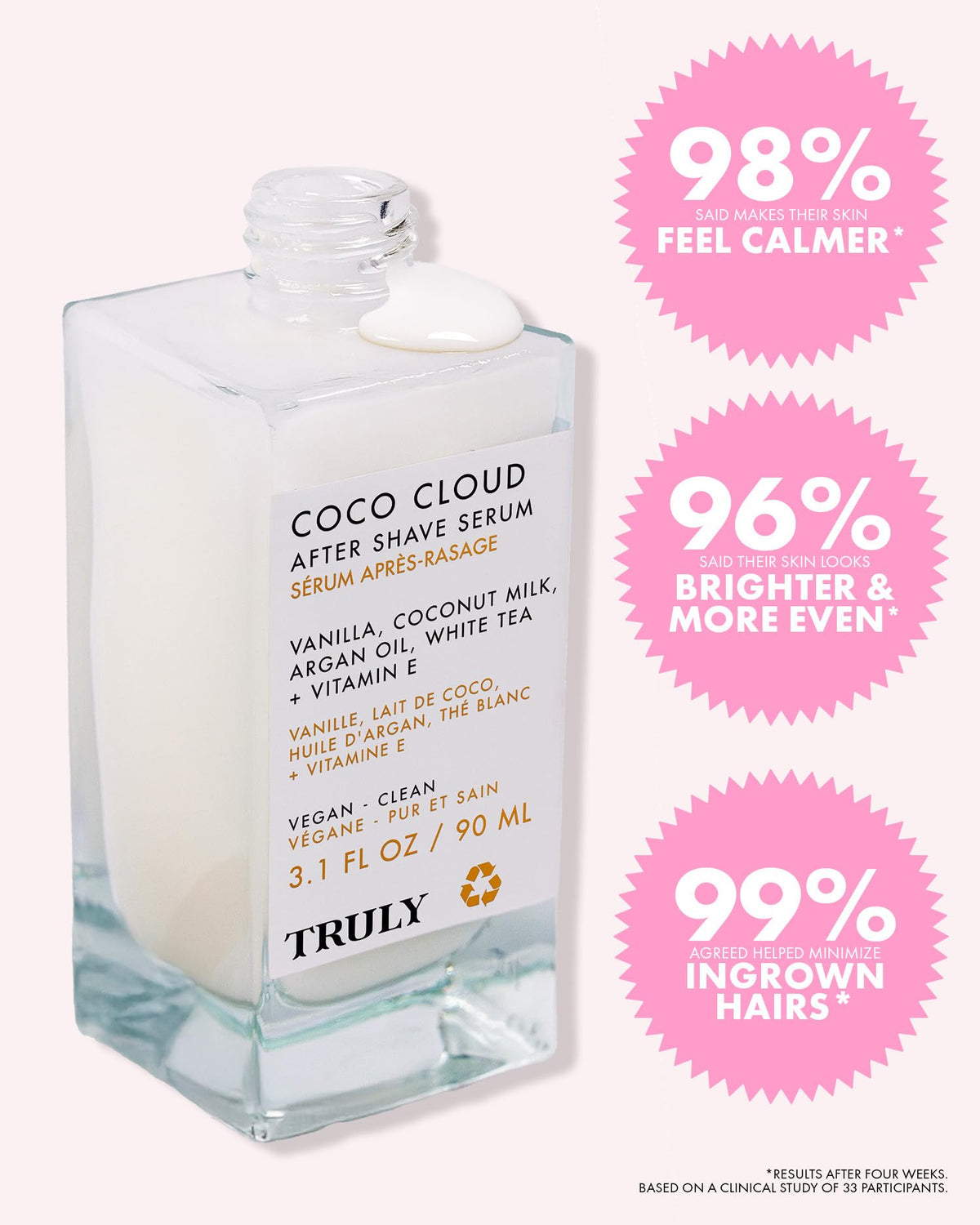 Truly Coco Cloud After Shave Serum Jumbo with skincare routine