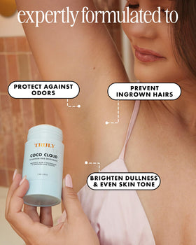 Truly Coco Cloud Deodorant application on skin