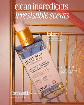 Truly Glass Skin After Shave Oil texture on skin