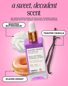 Truly Glazed Donut After Shave Oil Jumbo in a grooming kit