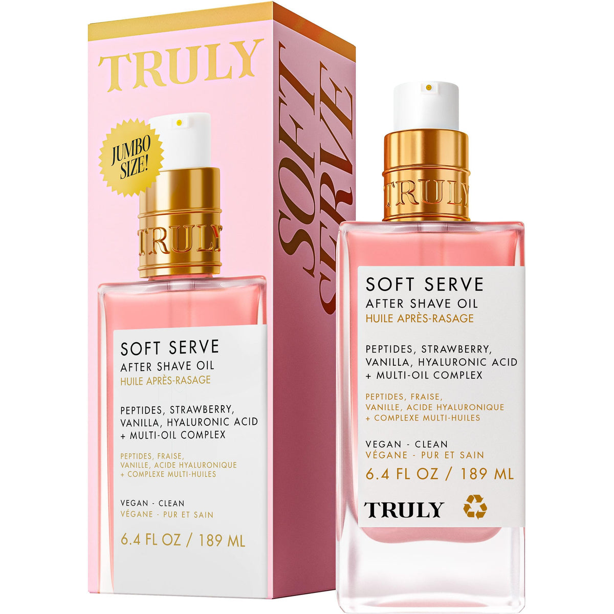 Truly Soft Serve After Shave Oil Jumbo 6.4 fl oz front view