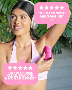 Truly Unicorn Fruit Skin Brightening Deodorant back view with ingredient list