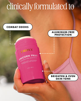 Truly Unicorn Fruit Skin Brightening Deodorant in a lifestyle setting