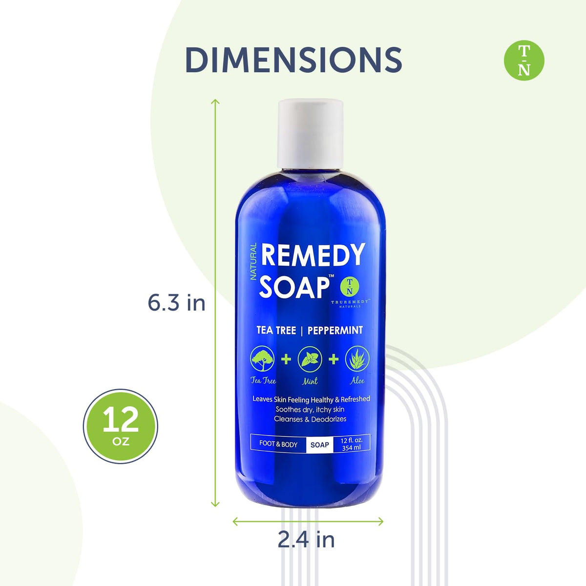 Truremedy Naturals body wash pouring into hand