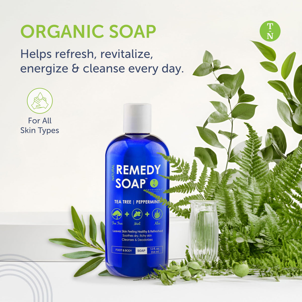 Truremedy Naturals Body Wash Tea Tree & Peppermint back view