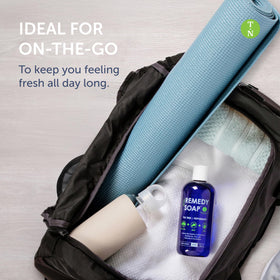 Truremedy Naturals Body Wash Tea Tree & Peppermint with fresh peppermint leaves