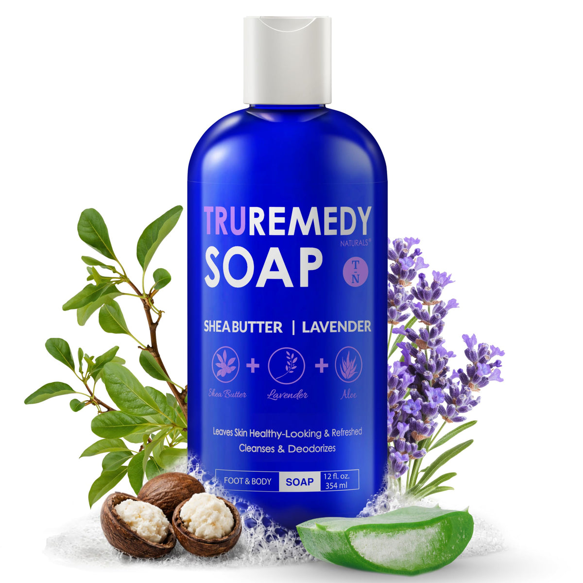 Truremedy Naturals Lavender Body Wash 12oz front view