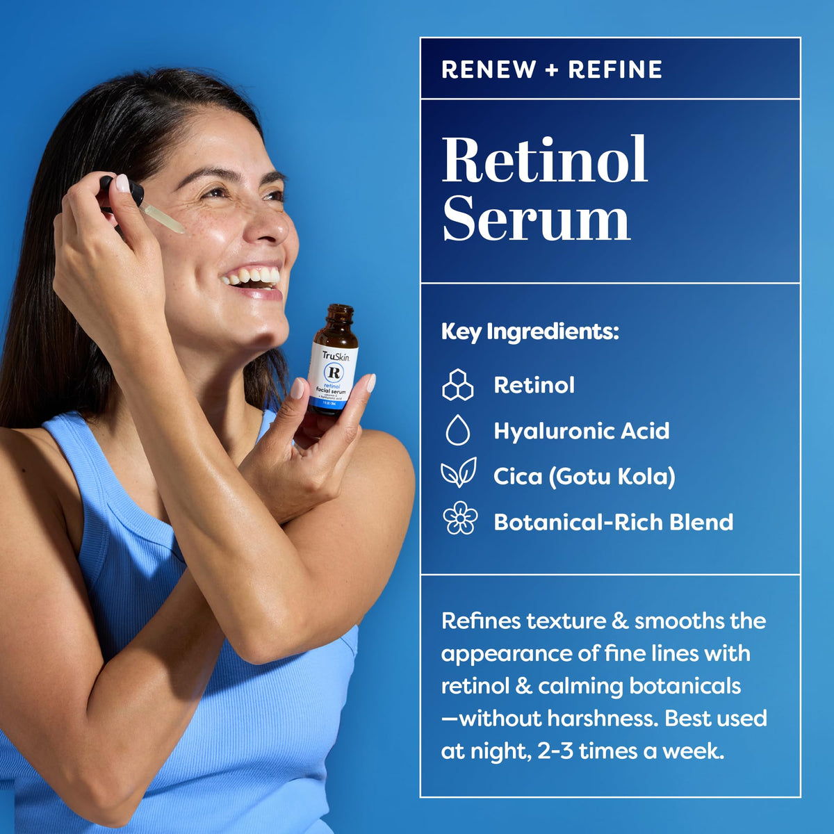TruSkin Hyaluronic Acid Serum showcasing hydration benefits