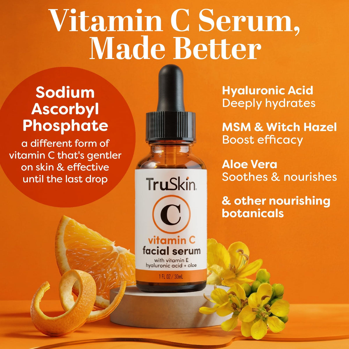 TruSkin Naturals Brightening Vitamin C Serum bottle with dropper