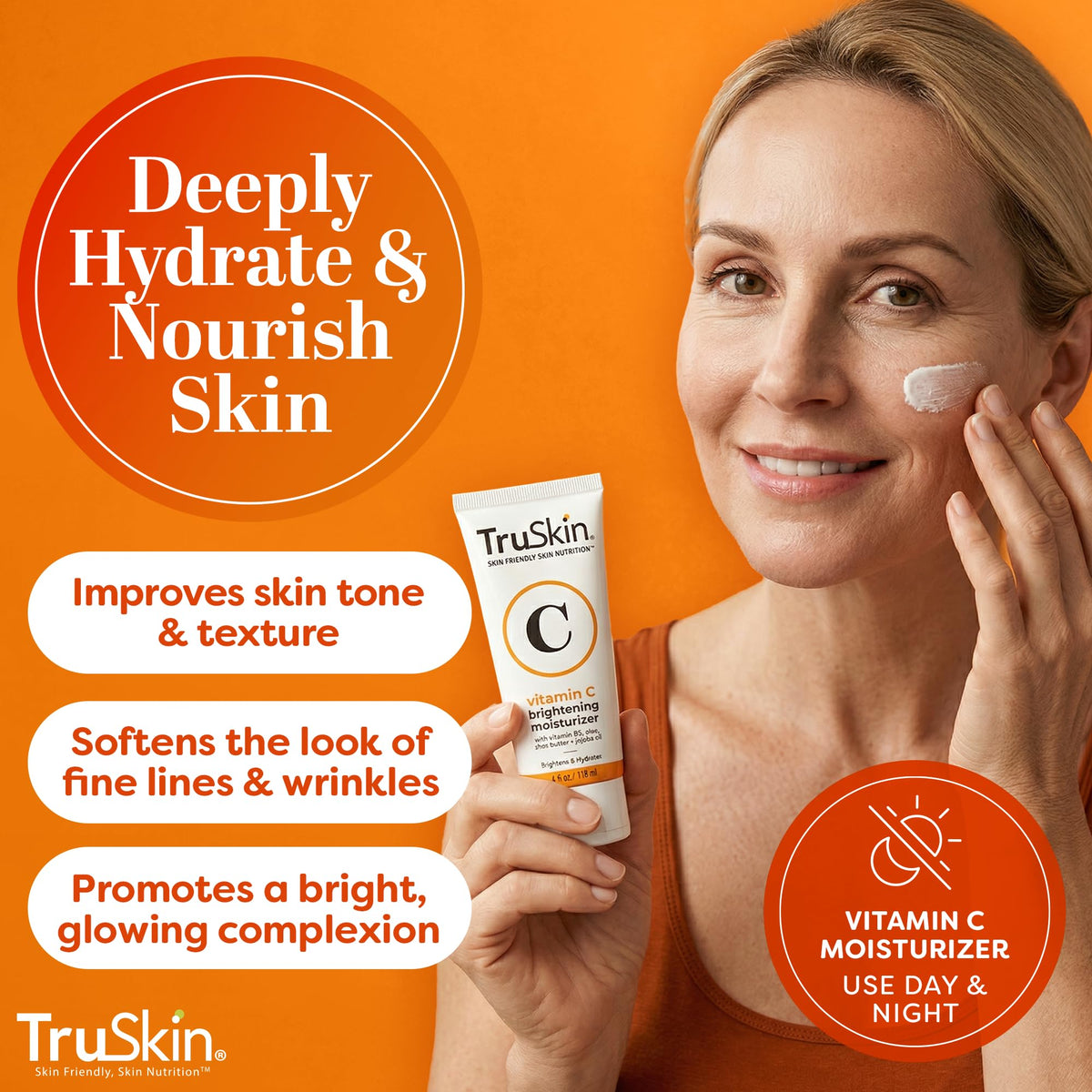 TruSkin Vitamin C Face Cream texture on a hand
