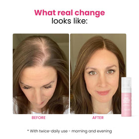 Trybello Hair Helper Spray showing application process