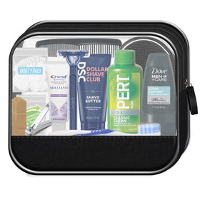 TSA-compliant travel size toiletries included in the kit