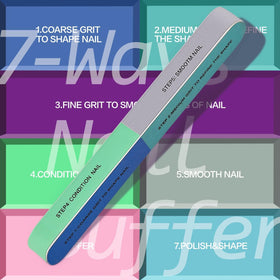 TsMADDTs 7-way nail files and buffers displayed