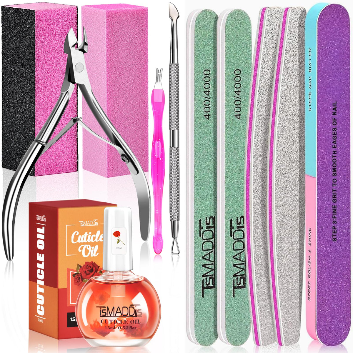 TsMADDTs Manicure Tools Kit with files and buffers