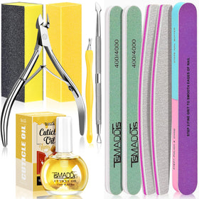TsMADDTs Nail Buffers and Files Set with tools and cuticle oil