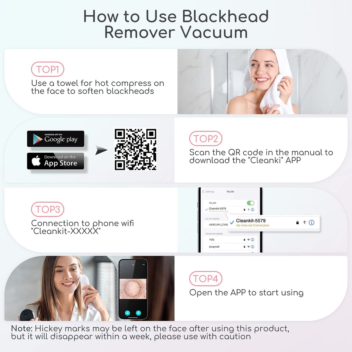 TTozka Blackhead Remover Vacuum app interface screenshot