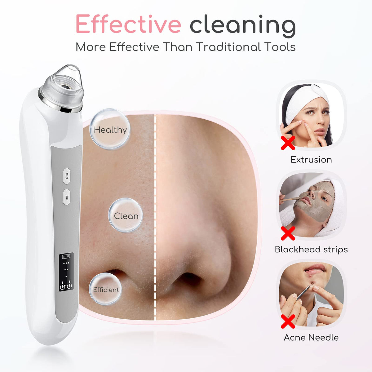 TTozka Blackhead Remover Vacuum ergonomic grip close-up