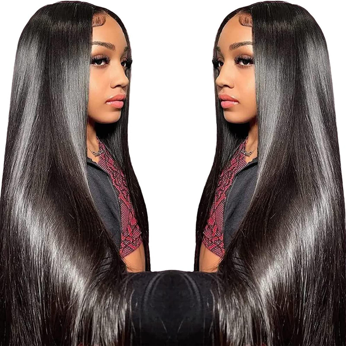 TTSMINS 13x6 Lace Front Wig 26 Inch Straight Hair front view