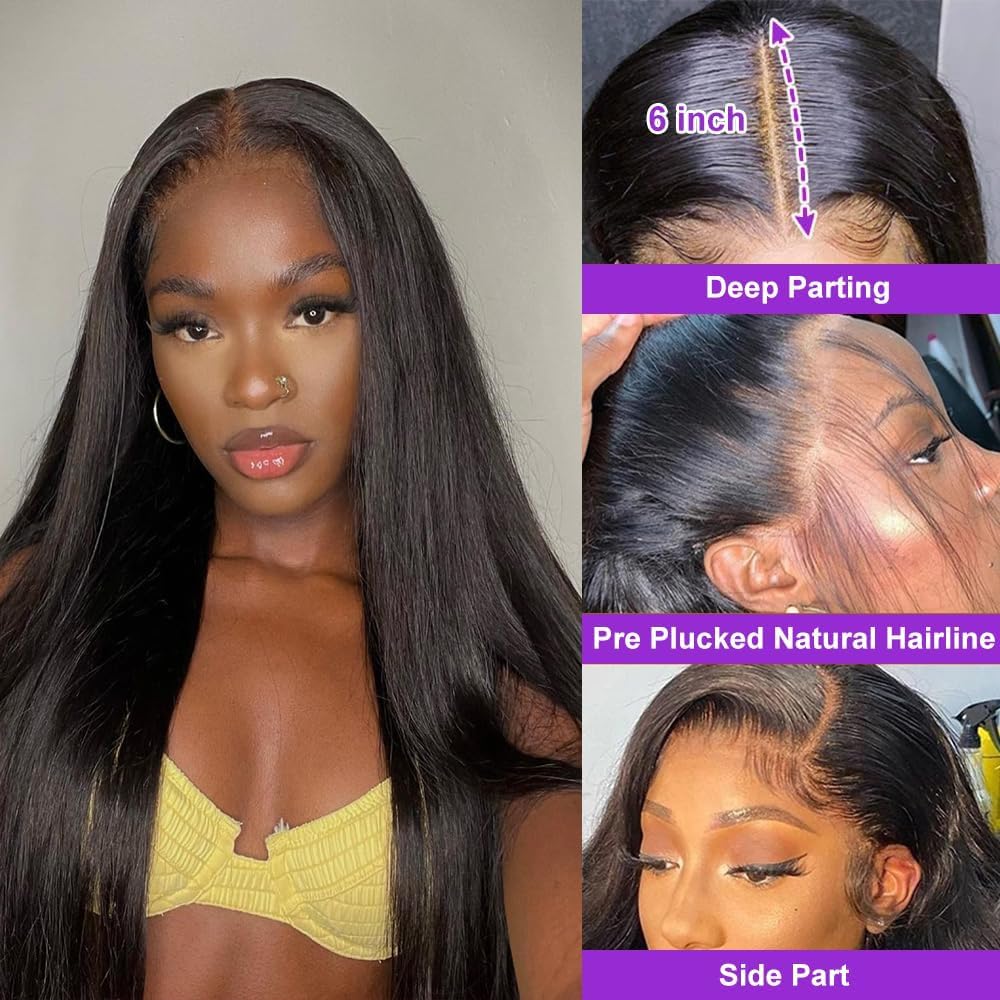TTSMINS Glueless Wig showing 13x6 HD transparent lace