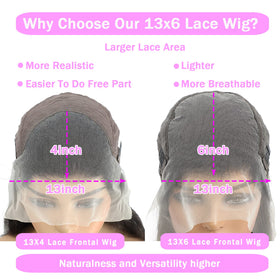 TTSMINS HD Transparent Lace Front Wig close-up