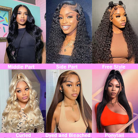 TTSMINS Lace Front Wig displayed with styling options