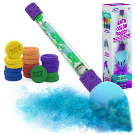 Tub Works Bath Color Brush set with 18 vibrant bath bombs
