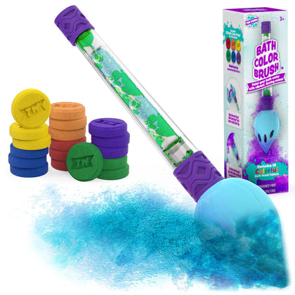Tub Works Bath Color Brush set with 18 vibrant bath bombs