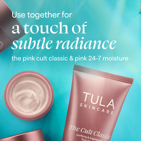 TULA 24-7 Hydrating Day & Night Cream Sparkling Rosé application on skin