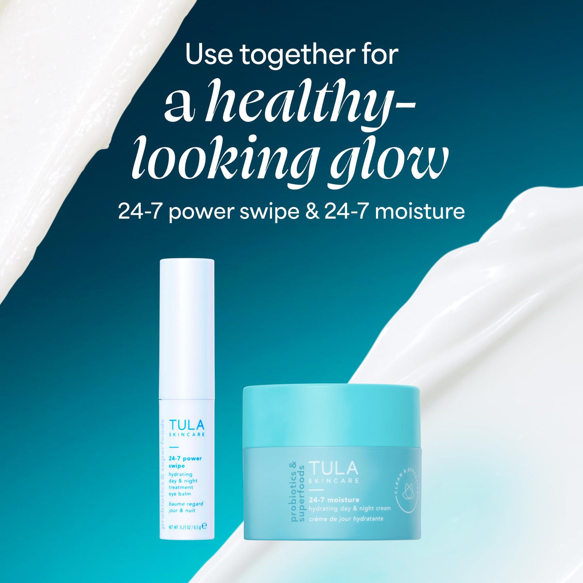 TULA Eye Balm on a hand demonstrating size