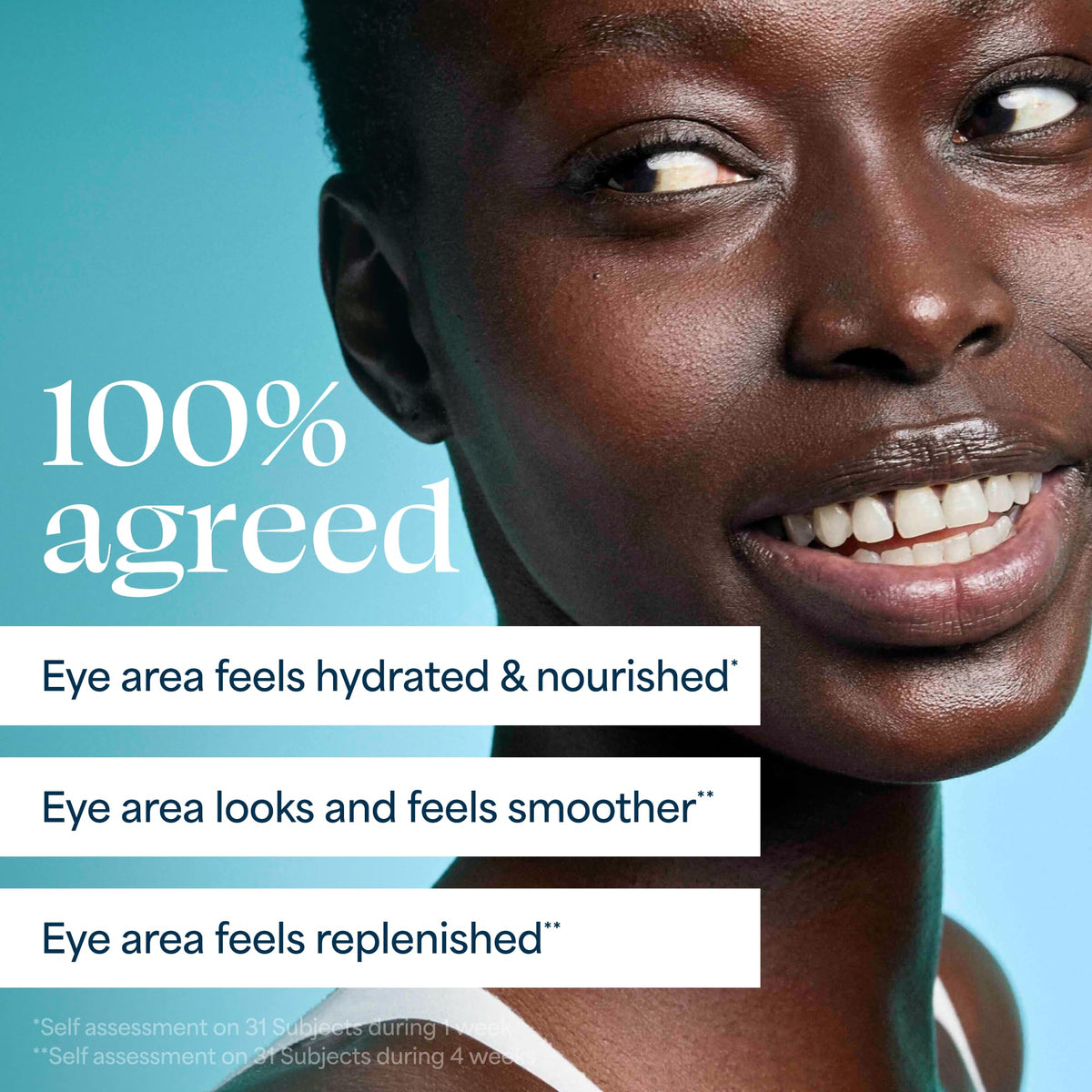 TULA Eye Balm on a vanity with makeup