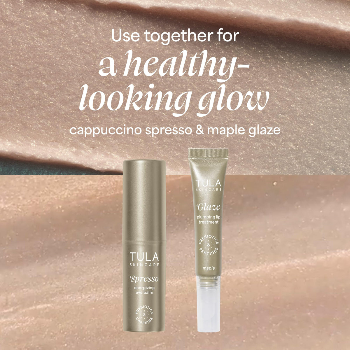 TULA Glaze Plumping Lip Maple with other lip products