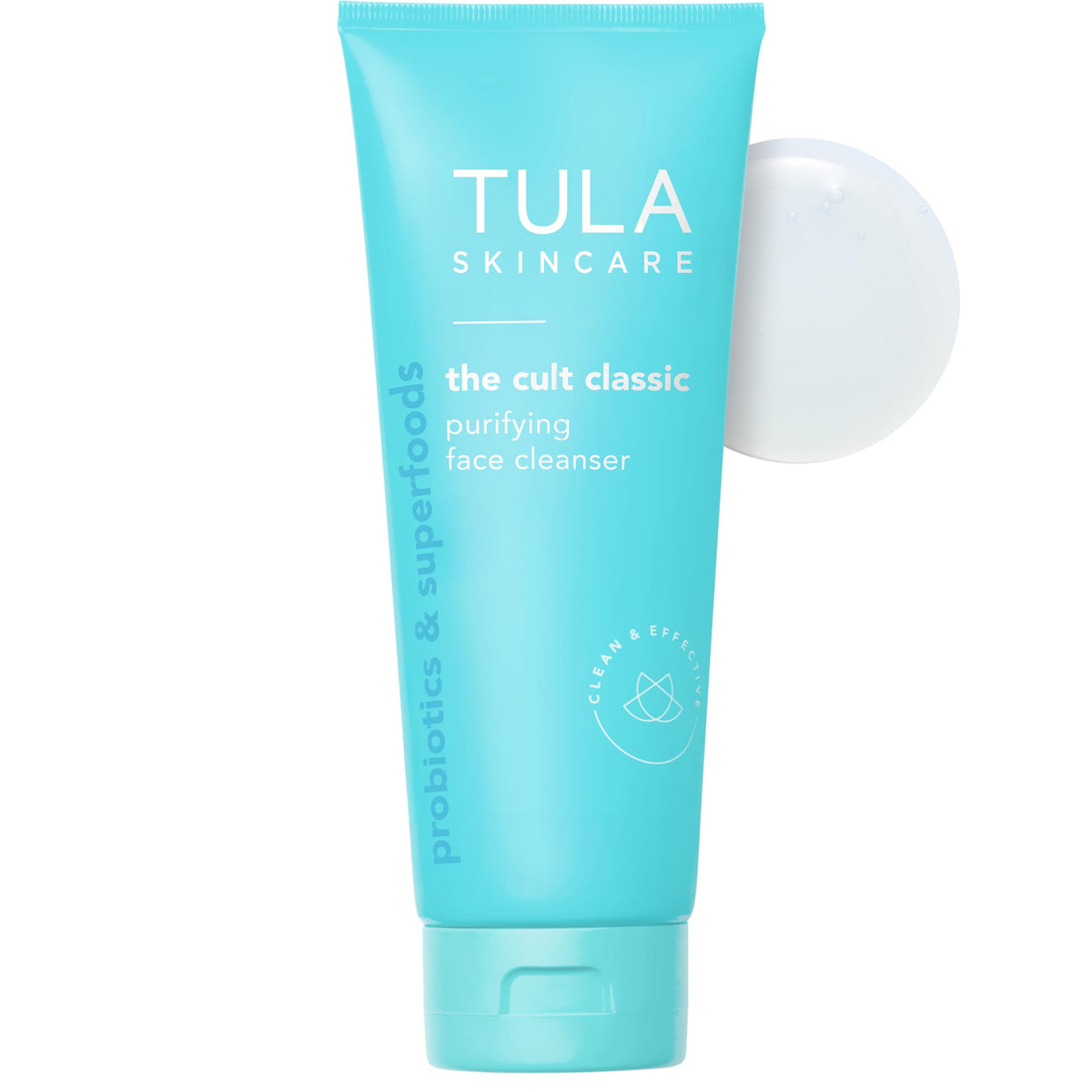 TULA Skincare Cult Classic Purifying Face Cleanser front view with pump