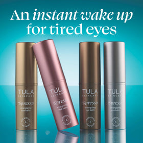 TULA Spresso Eye Balm applied to under-eye area