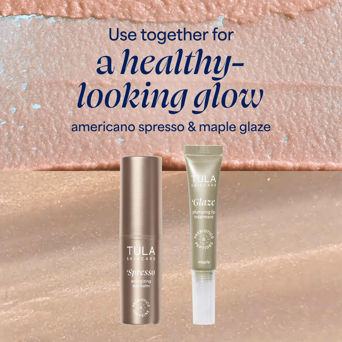 TULA Spresso Eye Balm in a beauty routine setting