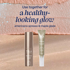 TULA Spresso Eye Balm in a beauty routine setting