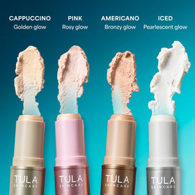 TULA Spresso Eye Balm with a golden glow effect