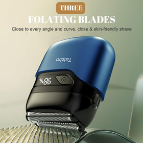 Tulzim Electric Foil Shaver side view showing 3D blades