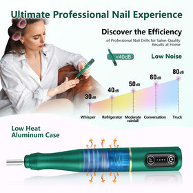 TUOBEO Cordless Nail Drill Kit compact size for travel