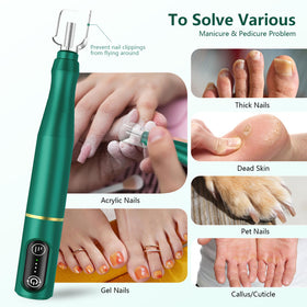 TUOBEO Cordless Nail Drill Kit in use during a manicure