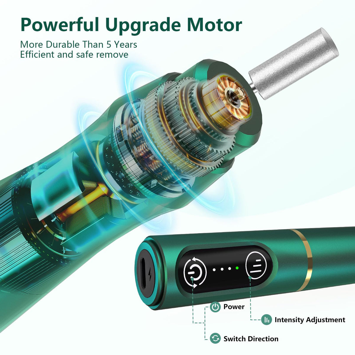 TUOBEO Cordless Nail Drill Kit with charging cable
